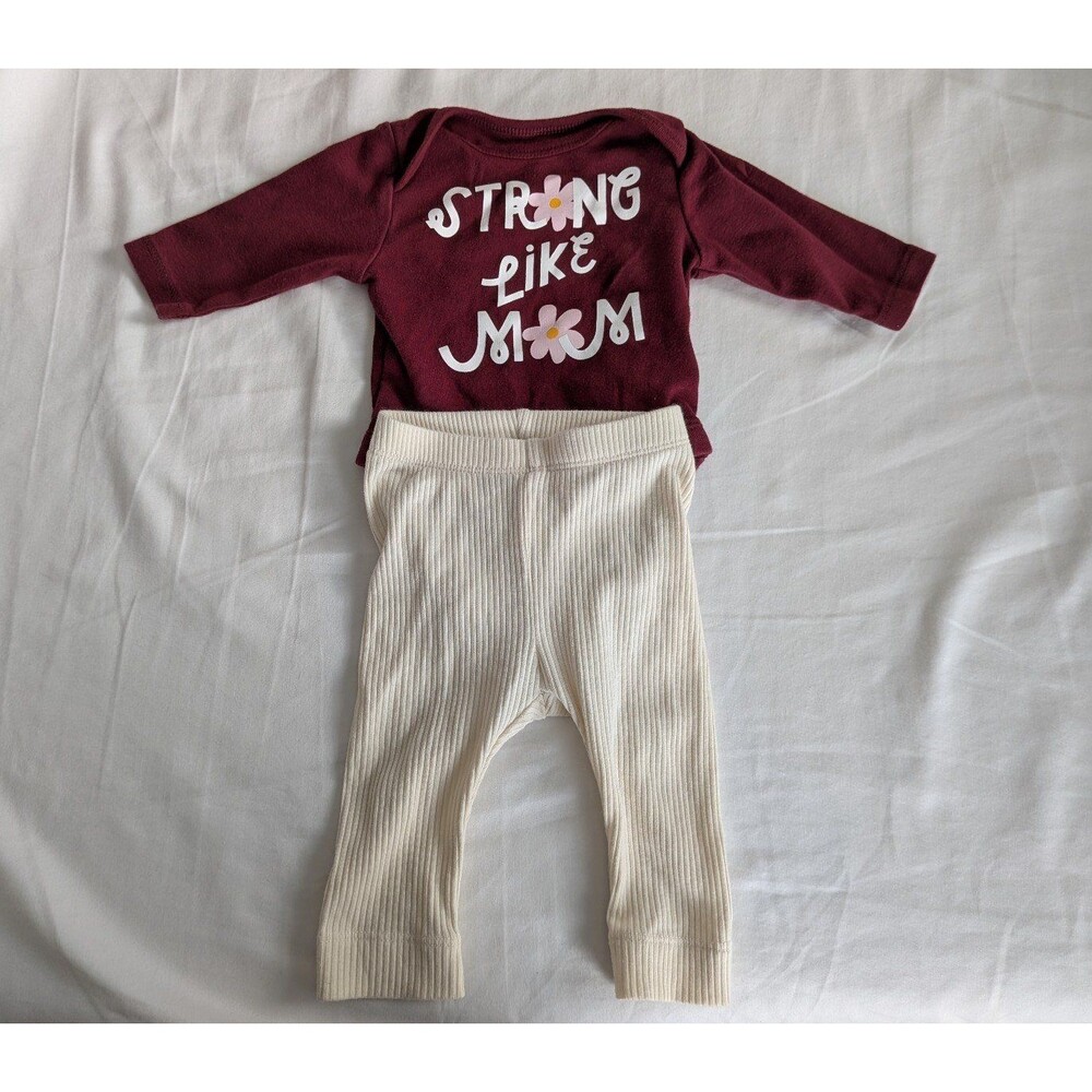 Old Navy "Strong Like Mom" Outfit, 0-3m